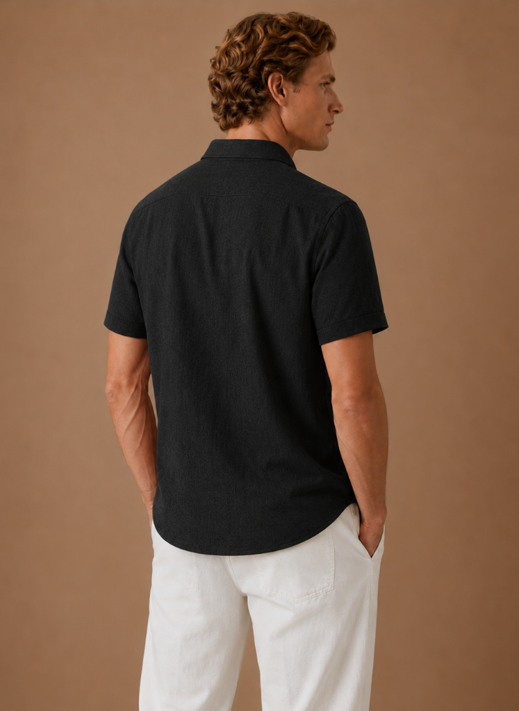 Camisa de Algodón Estilo Lino de Manga Corta para Hombre – Casual Elegante | Areleon