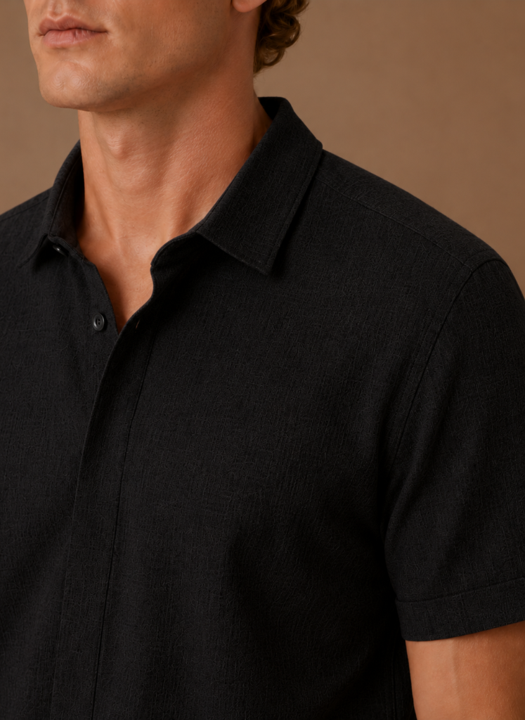 Camisa de Algodón Estilo Lino de Manga Corta para Hombre – Casual Elegante | Areleon