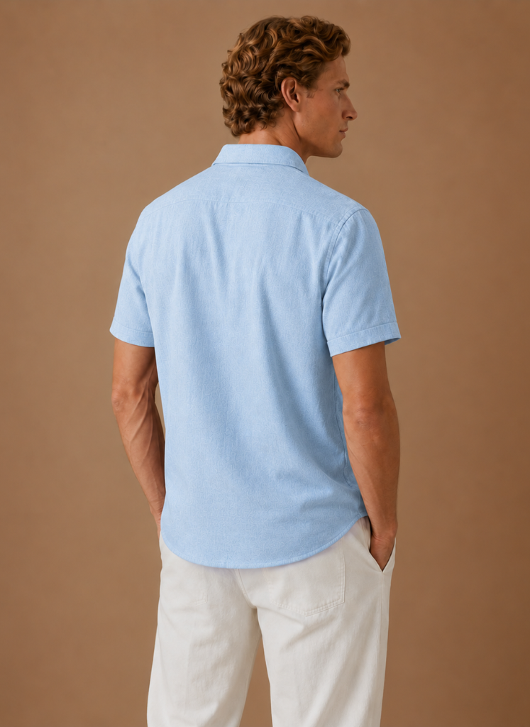 Camisa de Algodón Estilo Lino de Manga Corta para Hombre – Casual Elegante | Areleon