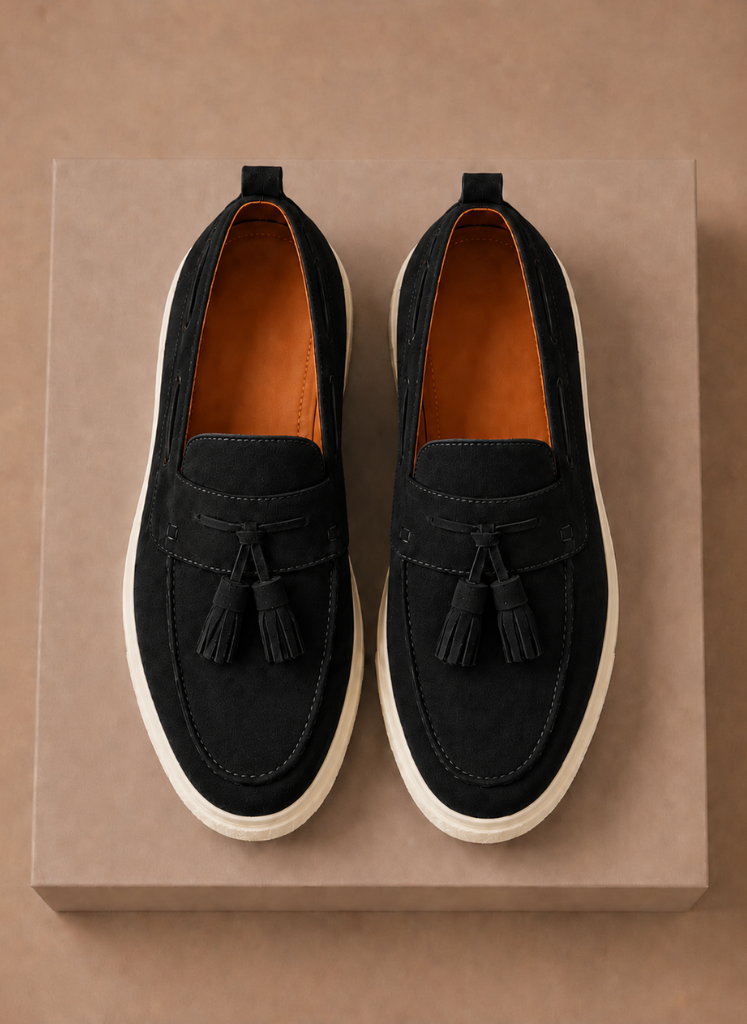 Zapatillas de Loafer con Borlas para Hombre – Suede Casual Slip-On | Areleon
