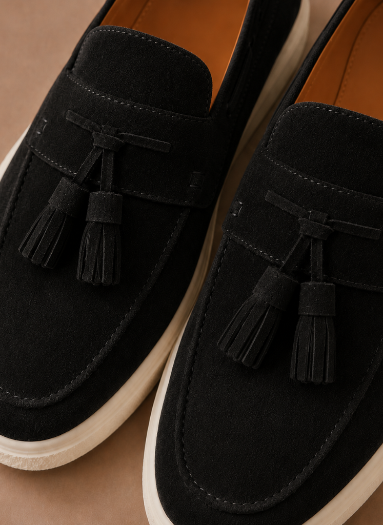 Zapatillas de Loafer con Borlas para Hombre – Suede Casual Slip-On | Areleon