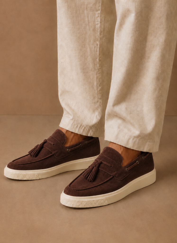 Zapatillas de Loafer con Borlas para Hombre – Suede Casual Slip-On | Areleon