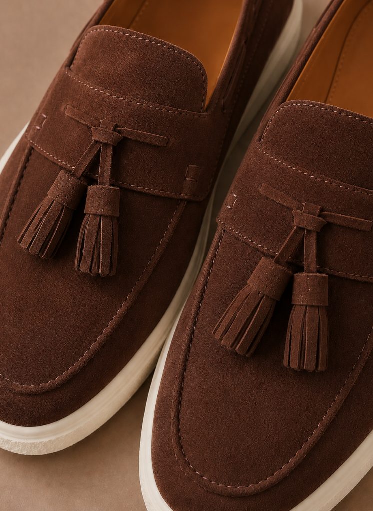 Zapatillas de Loafer con Borlas para Hombre – Suede Casual Slip-On | Areleon