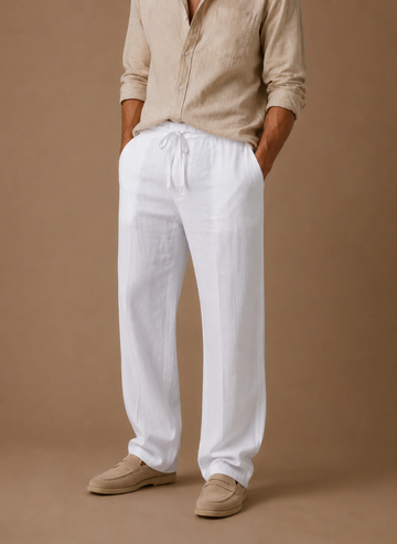 Pantalones de Mezcla de Lino para Hombre – Smart Casual Ligero | Areleon