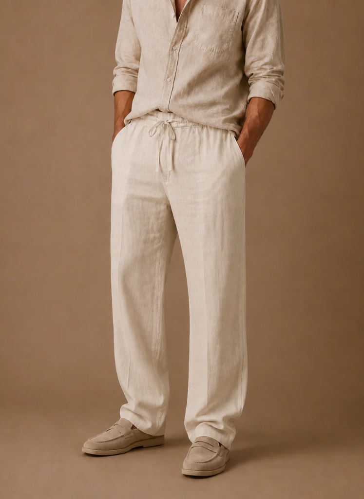 Pantalones de Mezcla de Lino para Hombre – Smart Casual Ligero | Areleon