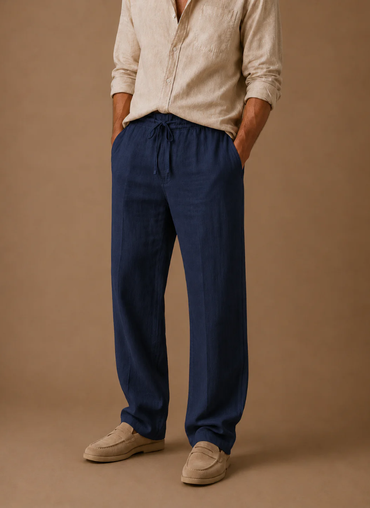 Pantalones de Mezcla de Lino para Hombre – Smart Casual Ligero | Areleon
