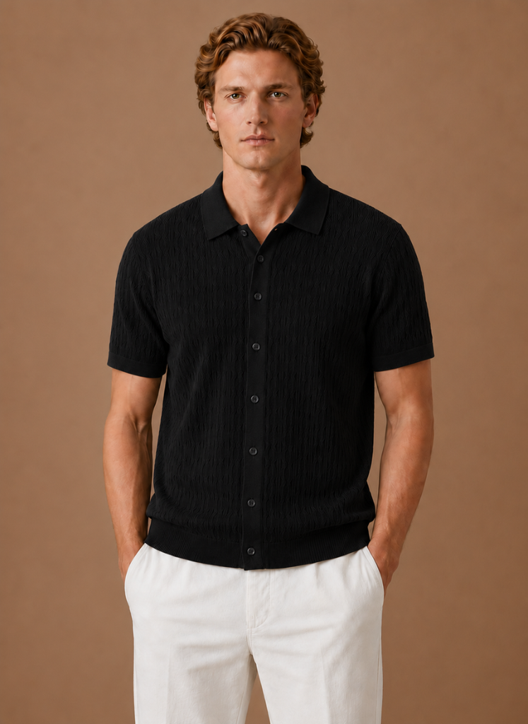 Camisa Polo Texturizada para Hombre – Casual Inteligente y Transpirable | Areleon