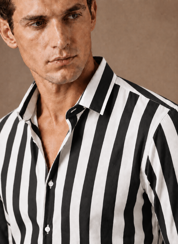 Camisa de Hombre a Rayas con Botones – Verano Smart Casual | Areleon