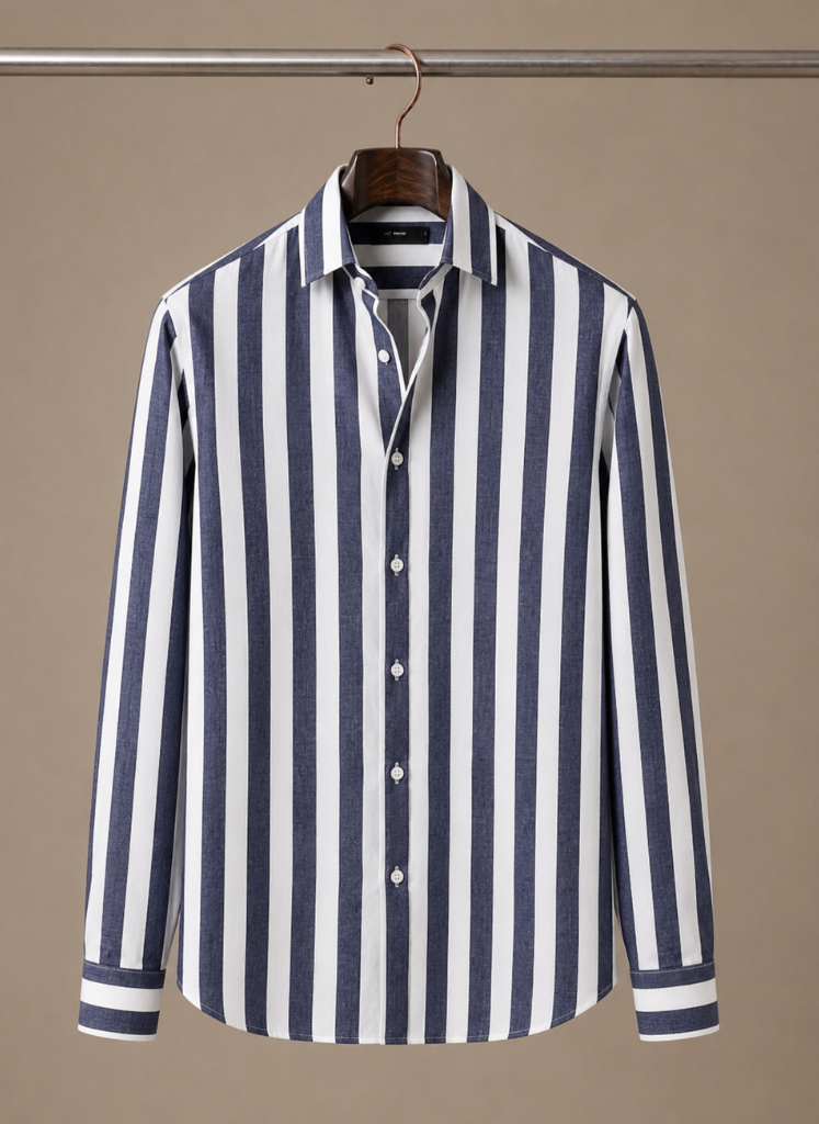 Camisa de Hombre a Rayas con Botones – Verano Smart Casual | Areleon