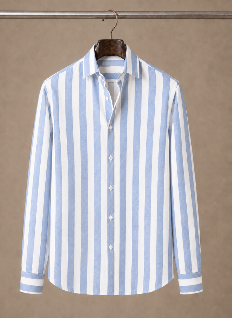 Camisa de Hombre a Rayas con Botones – Verano Smart Casual | Areleon
