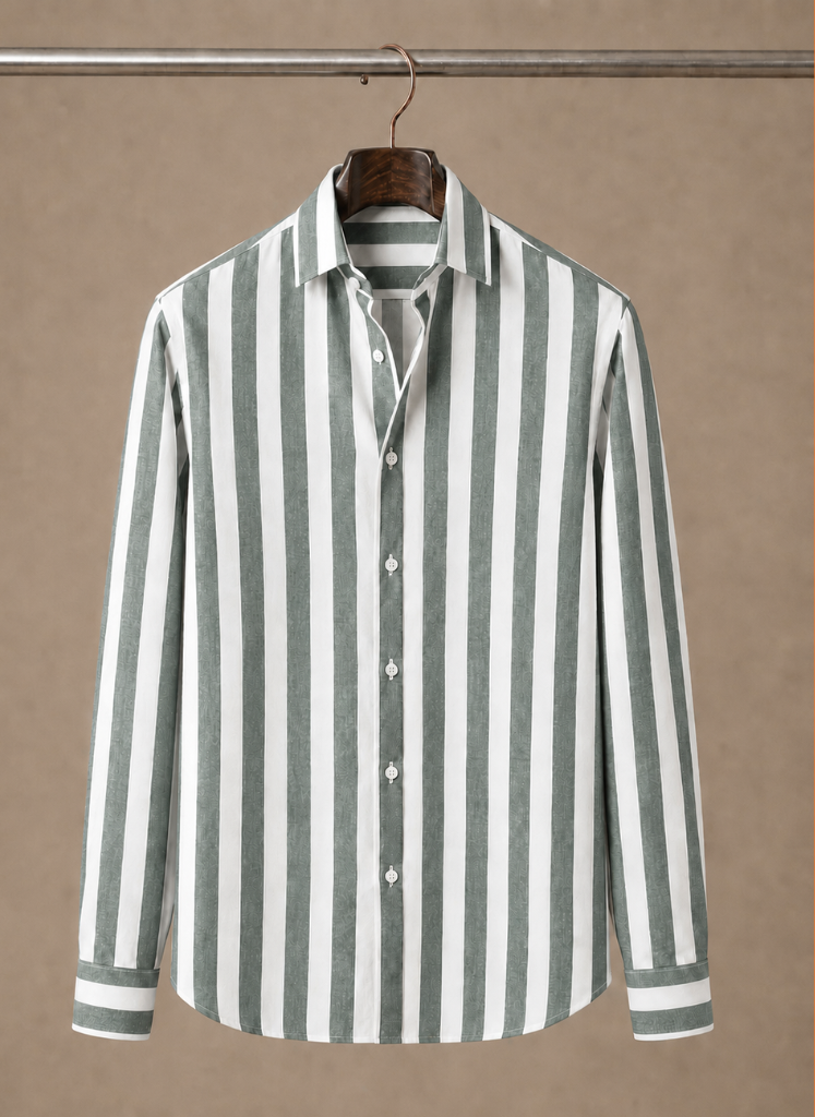 Camisa de Hombre a Rayas con Botones – Verano Smart Casual | Areleon