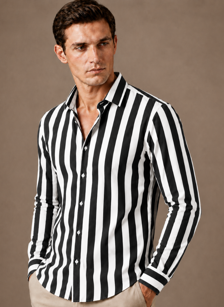Camisa de Hombre a Rayas con Botones – Verano Smart Casual | Areleon