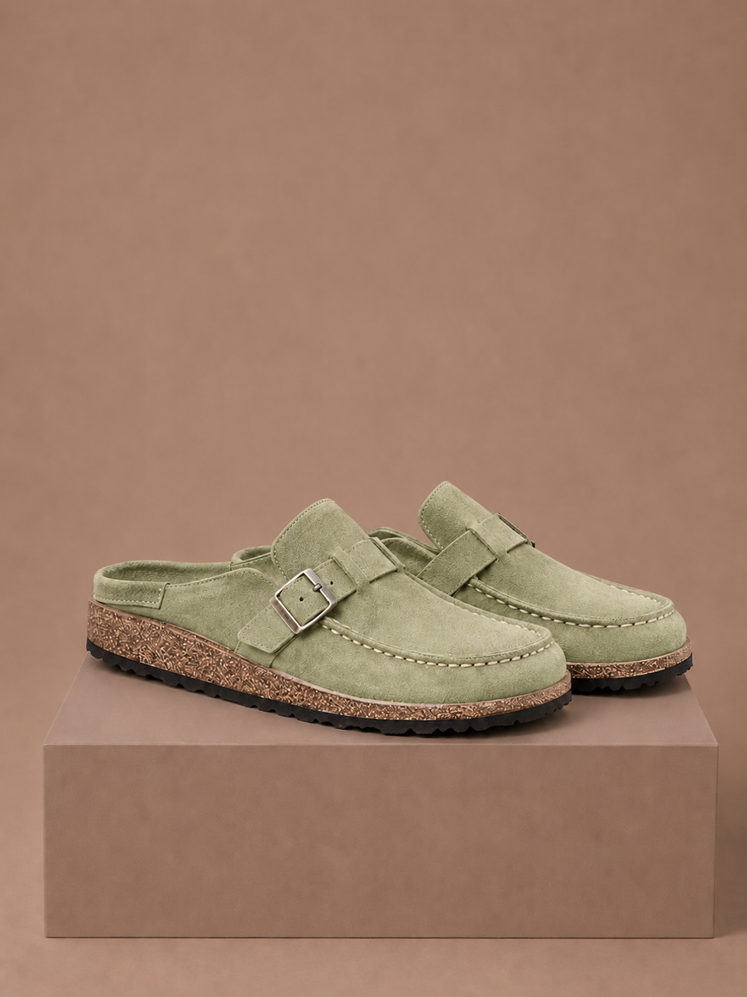 Zuecos de Ante para Mujer – Detalle de Hebilla Slip-On | Areleon