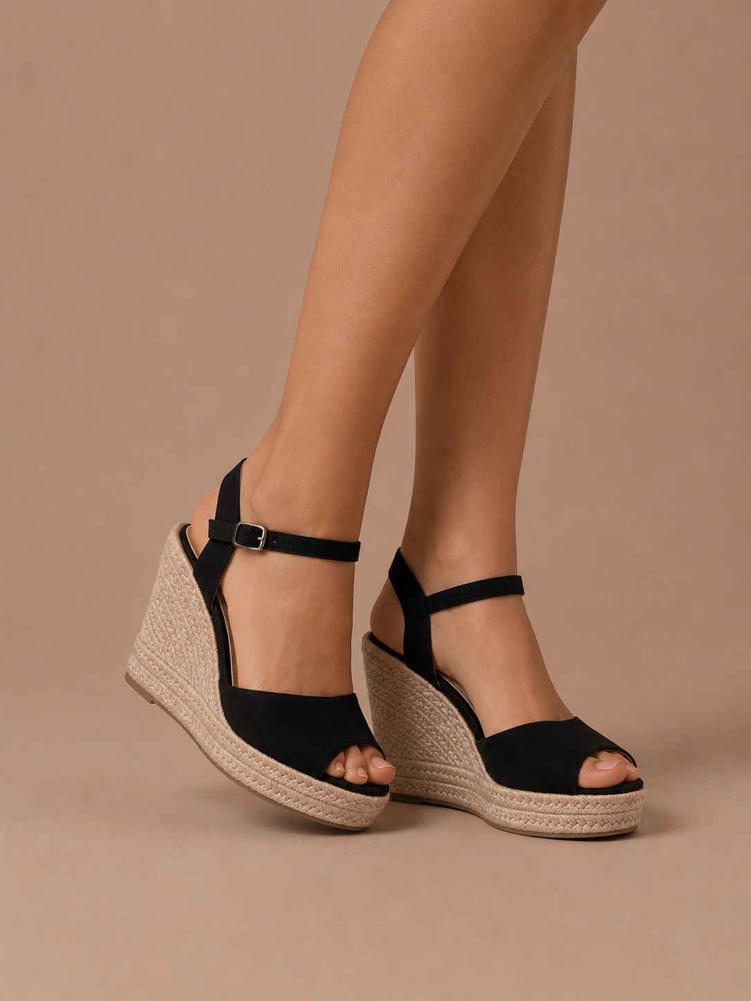 Sandalias de cuña de esparto para mujer – Elegante ante de verano | Areleon