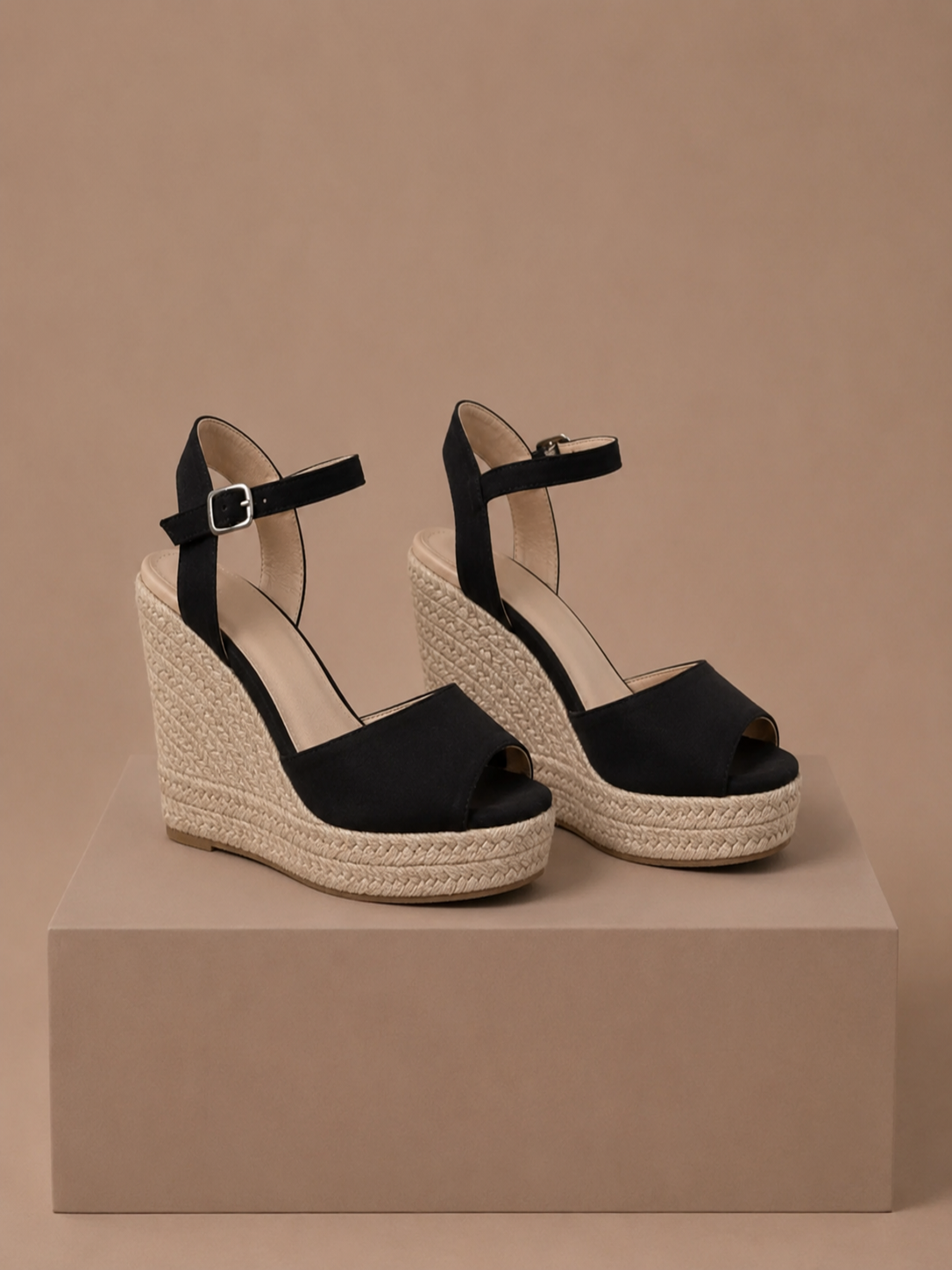 Sandalias de cuña de esparto para mujer – Elegante ante de verano | Areleon