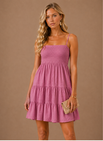 Vestido Mini Con Volantes para Mujer – Casual de Verano en Capas | Areleon