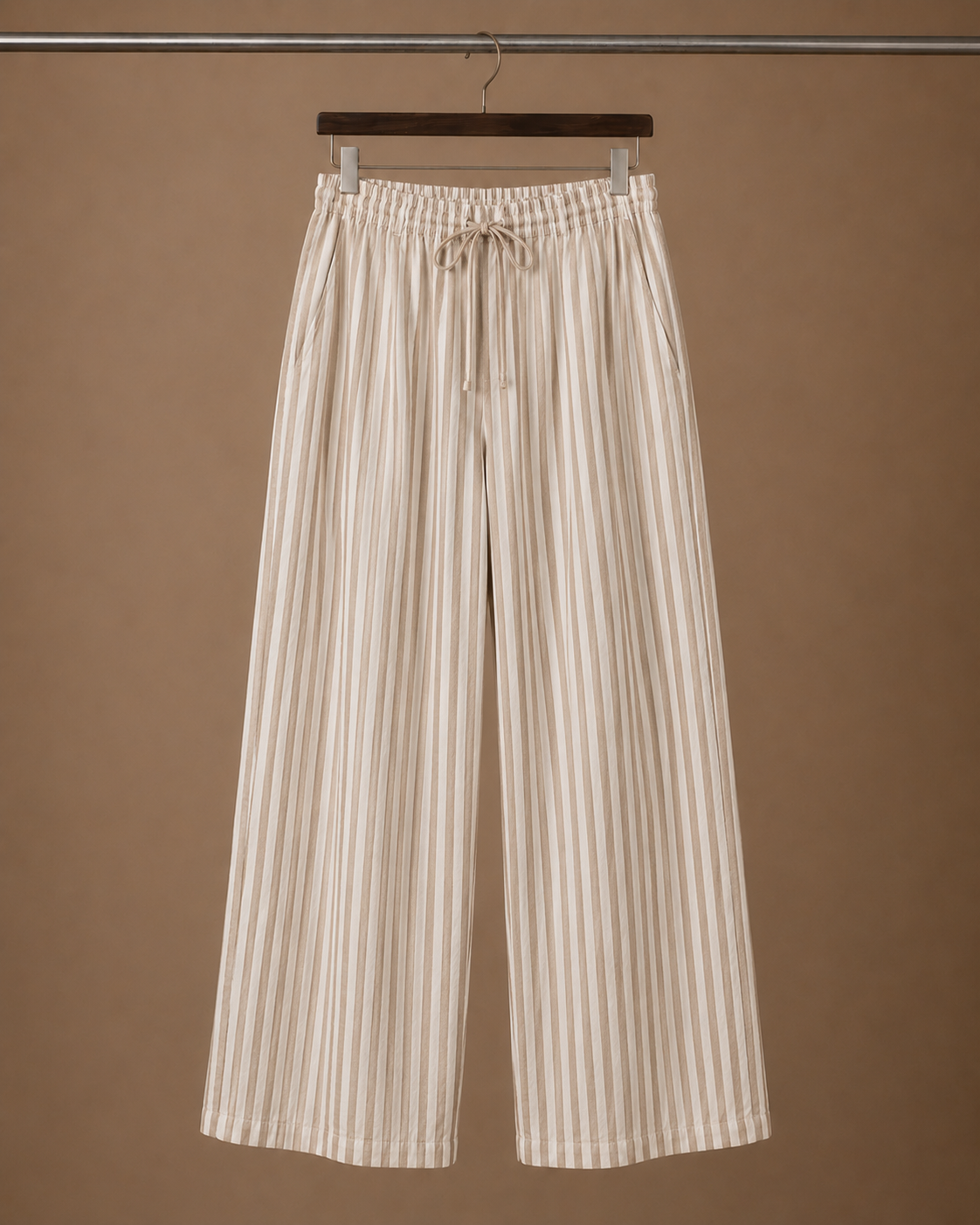 Pantalones Rayados para Mujer – Ligero y Relajado de Pierna Ancha | Areleon