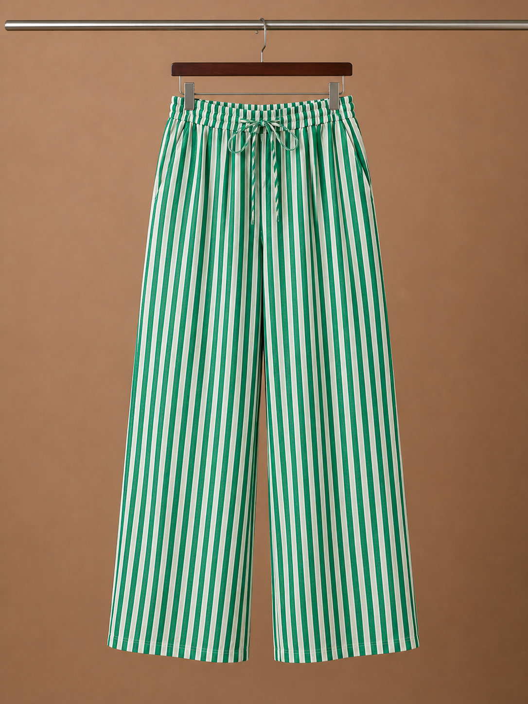 Pantalones Rayados para Mujer – Ligero y Relajado de Pierna Ancha | Areleon