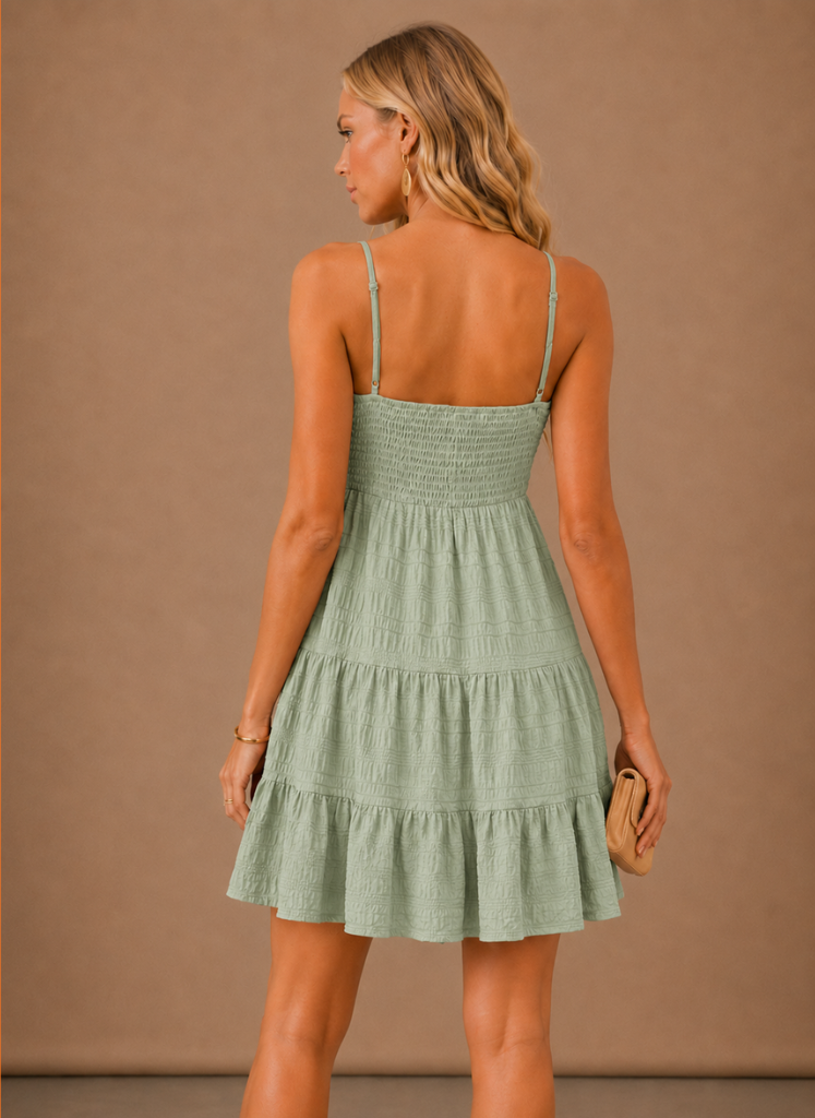 Vestido Mini Con Volantes para Mujer – Casual de Verano en Capas | Areleon