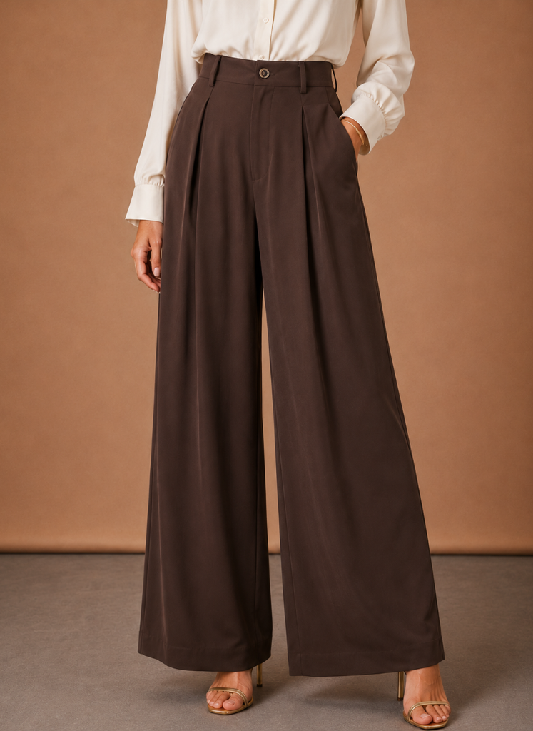 Pantalones de Globo para Mujer – Cintura Alta con Pliegues y Pierna Ancha | Areleon
