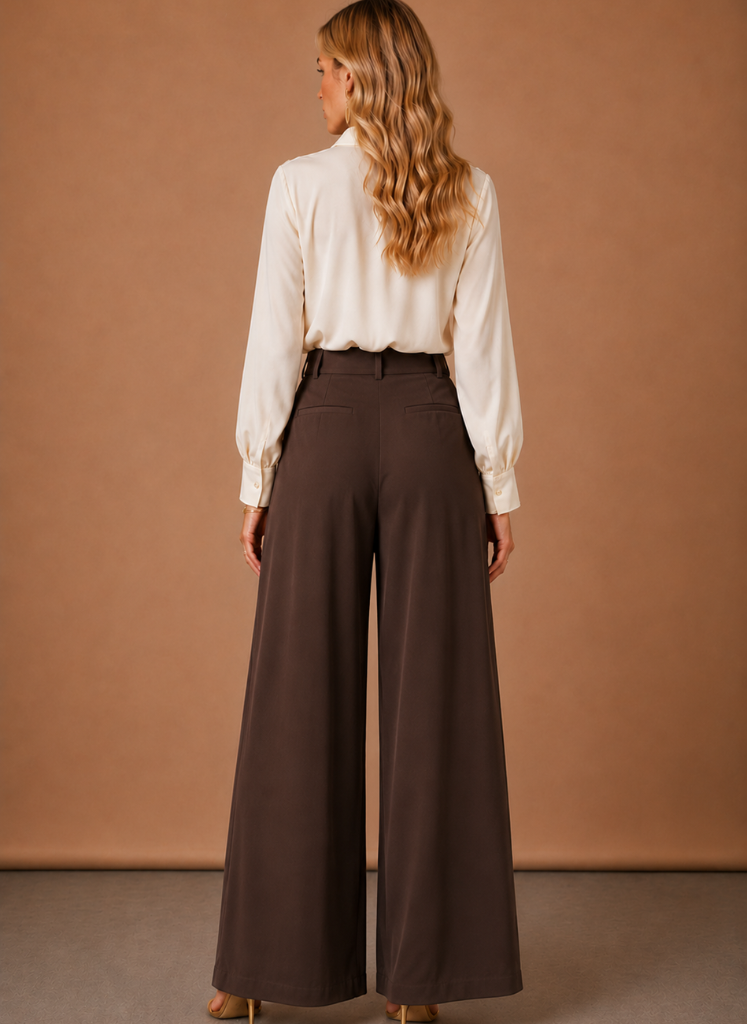 Pantalones de Globo para Mujer – Cintura Alta con Pliegues y Pierna Ancha | Areleon