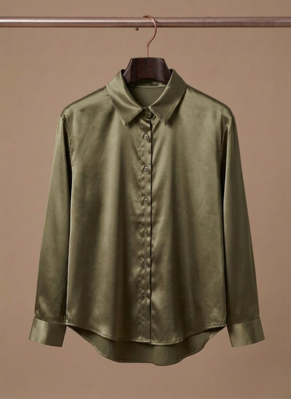 Blusa de Satén para Mujeres – Camisa Elegante de Botones de Manga Larga | Areleon