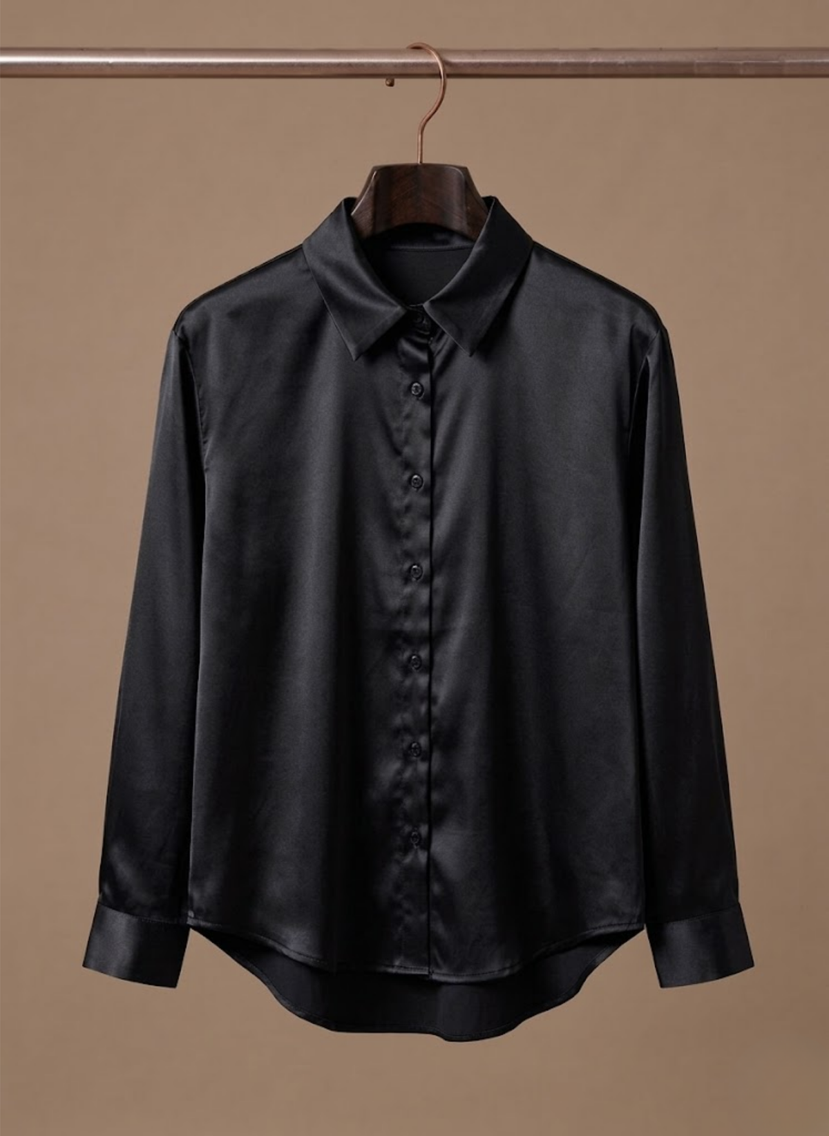 Blusa de Satén para Mujeres – Camisa Elegante de Botones de Manga Larga | Areleon