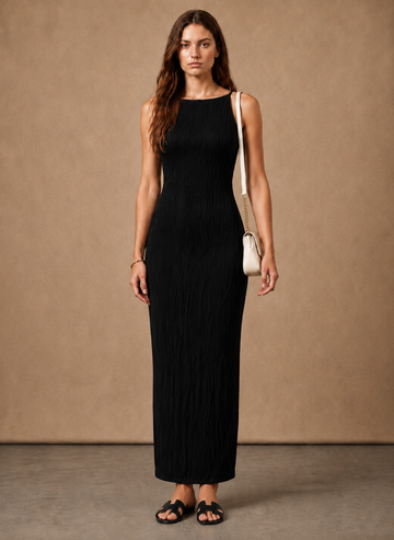 Vestido Maxi Sin Mangas para Mujer – Ajuste Slim Texturizado de Verano | Areleon