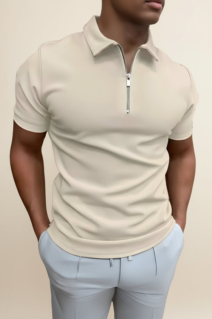 Camisa Polo de Media Cremallera para Hombre Old Money Perion