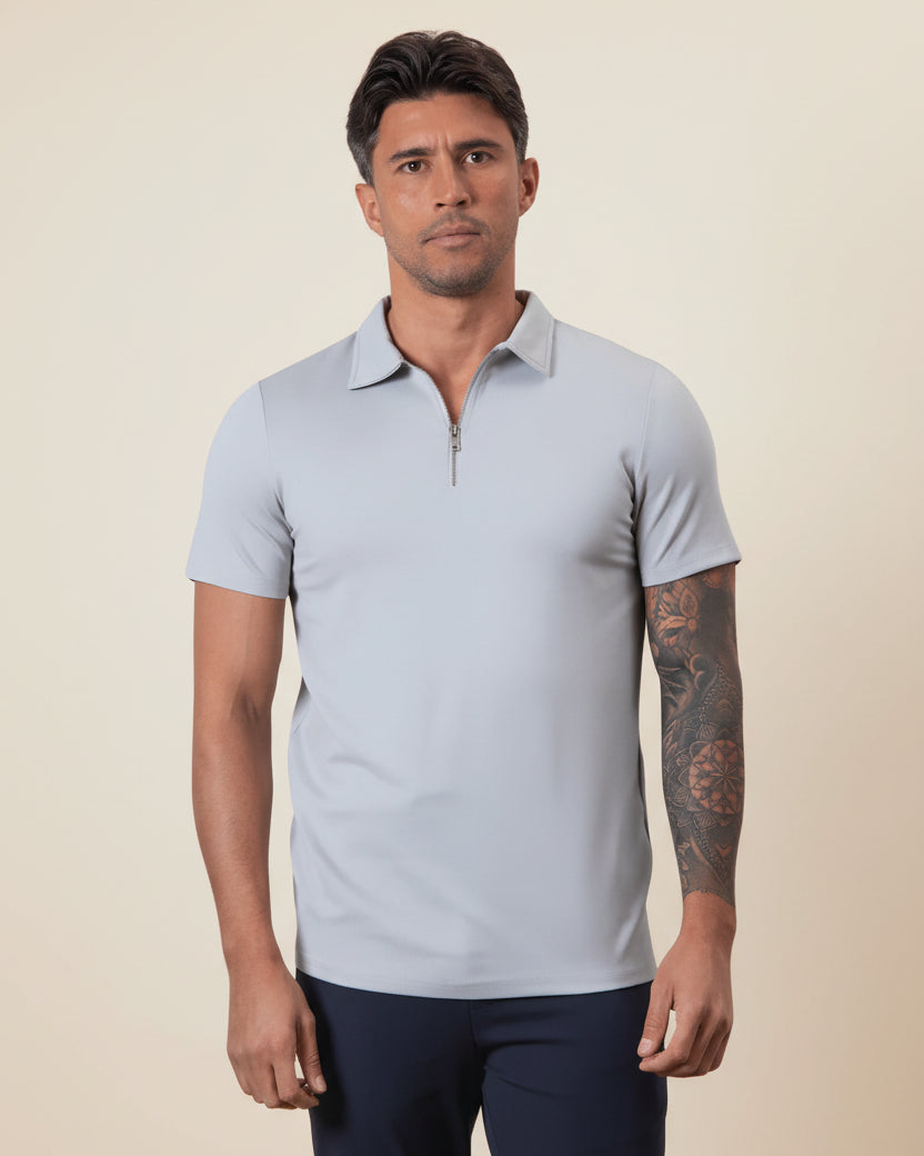 Camisa Polo de Media Cremallera para Hombre Old Money Perion