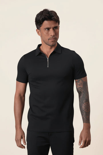 Camisa Polo de Media Cremallera para Hombre Old Money Perion