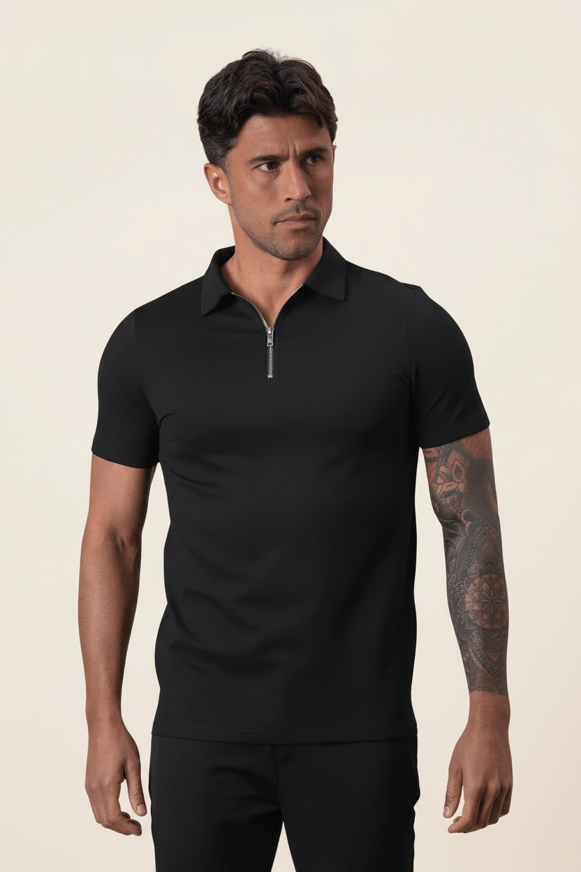 Camisa Polo de Media Cremallera para Hombre Old Money Perion