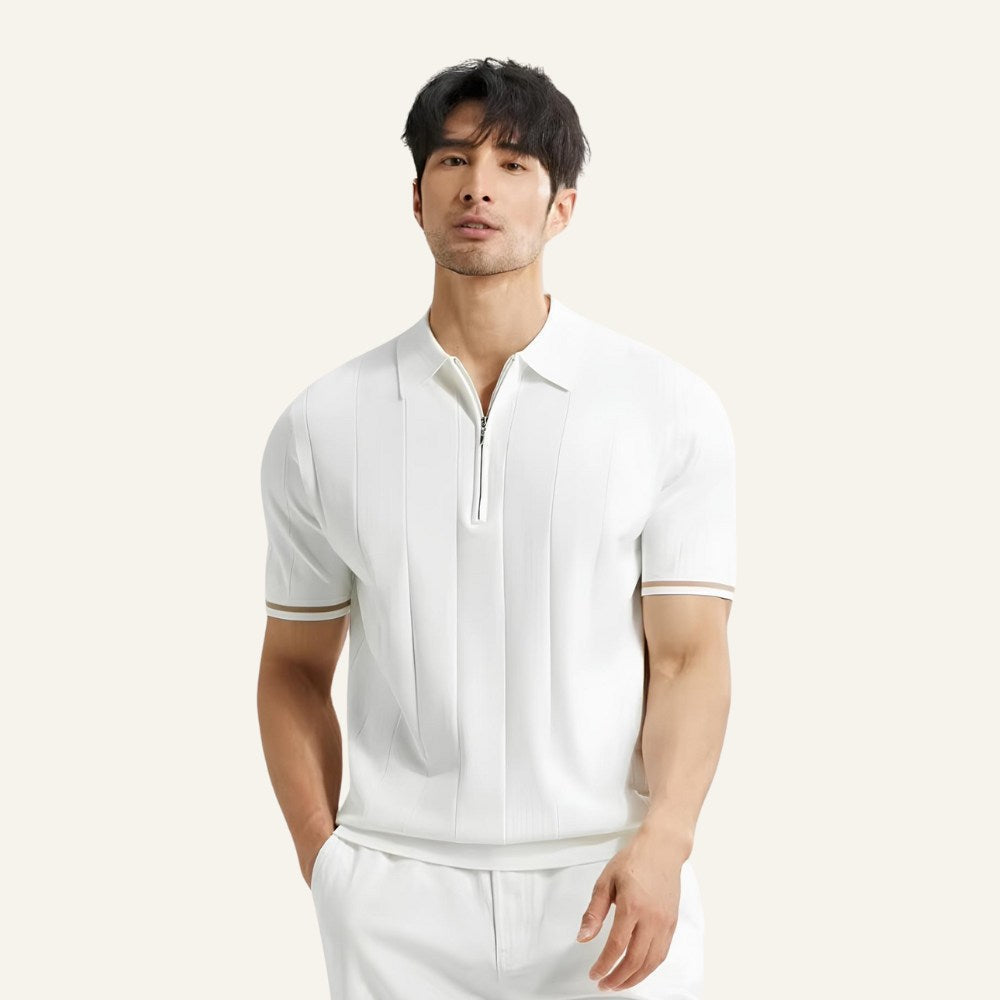 Camisa Polo de Medio Cierre para Hombre Old Money Valence