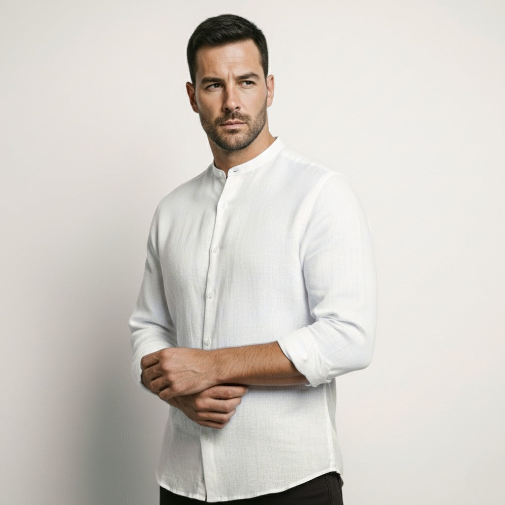 Camisa de Lino Costera Mandarin