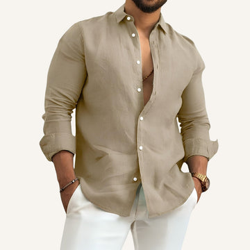 Camisa de Lino Ajuste Clásico Costero