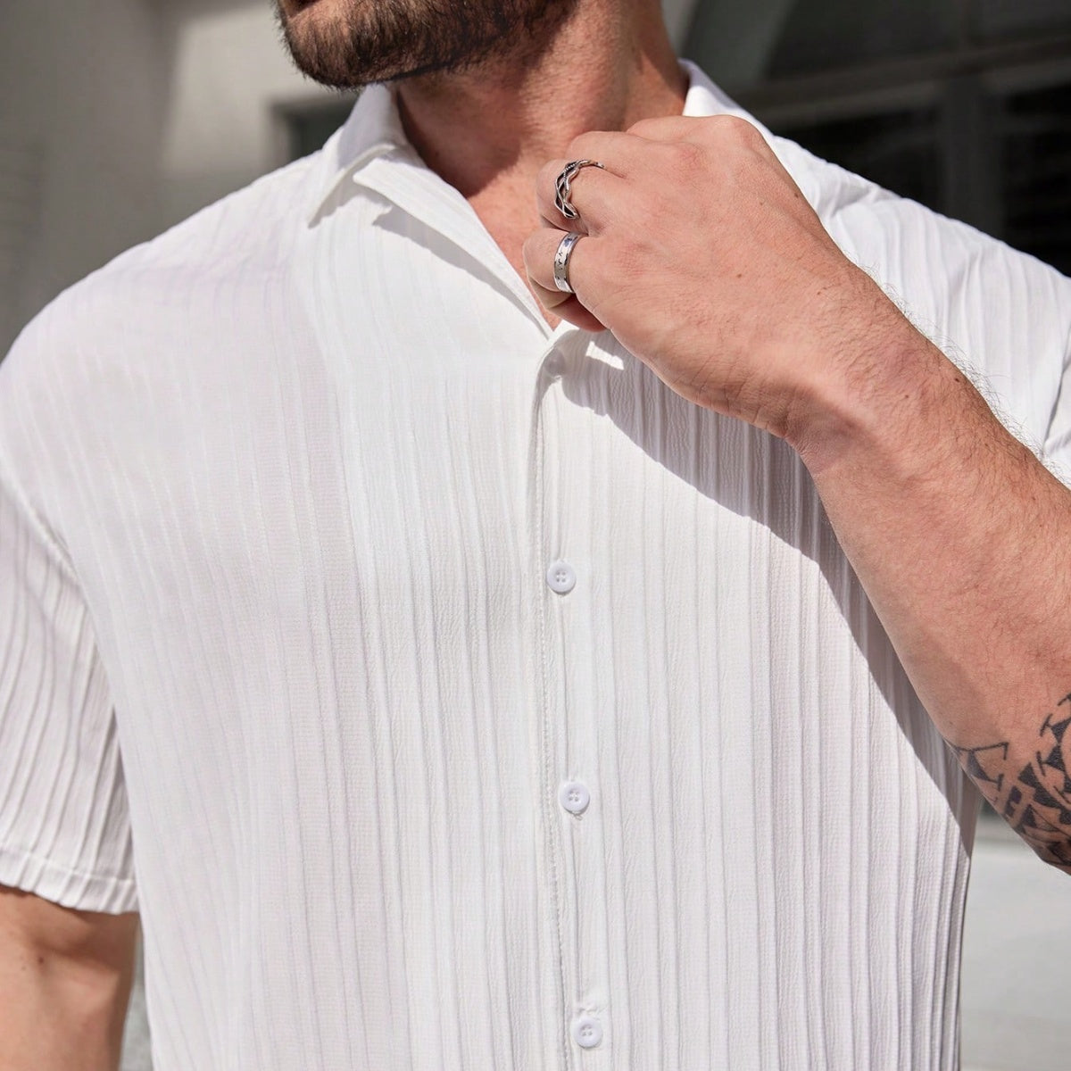 Conjunto de Camisa Texturizada y Pantalones Riviera Ease