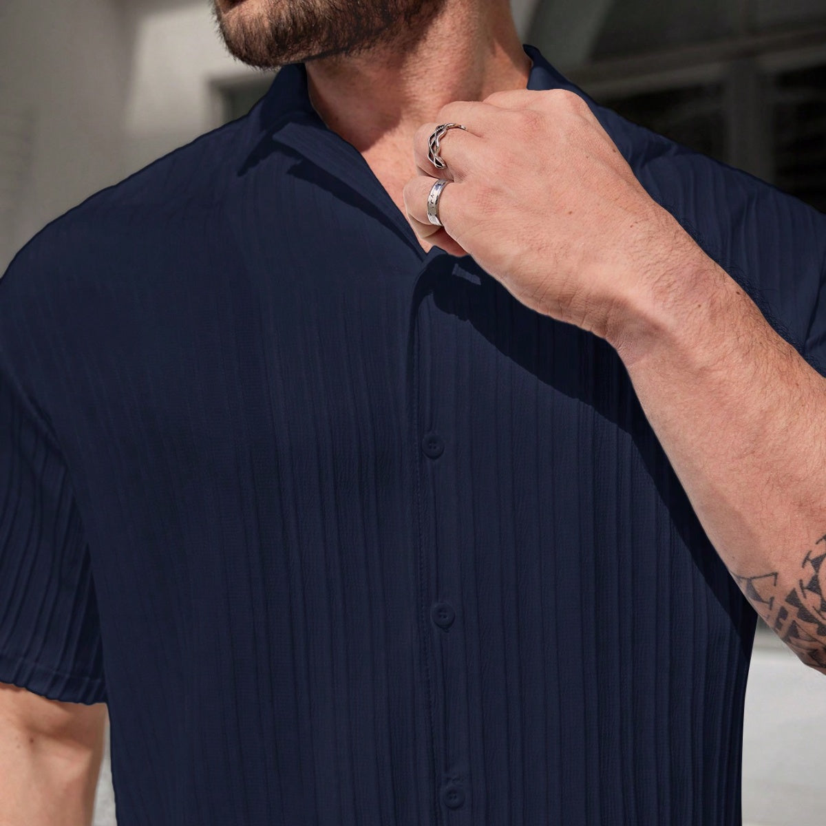 Conjunto de Camisa Texturizada y Pantalones Riviera Ease