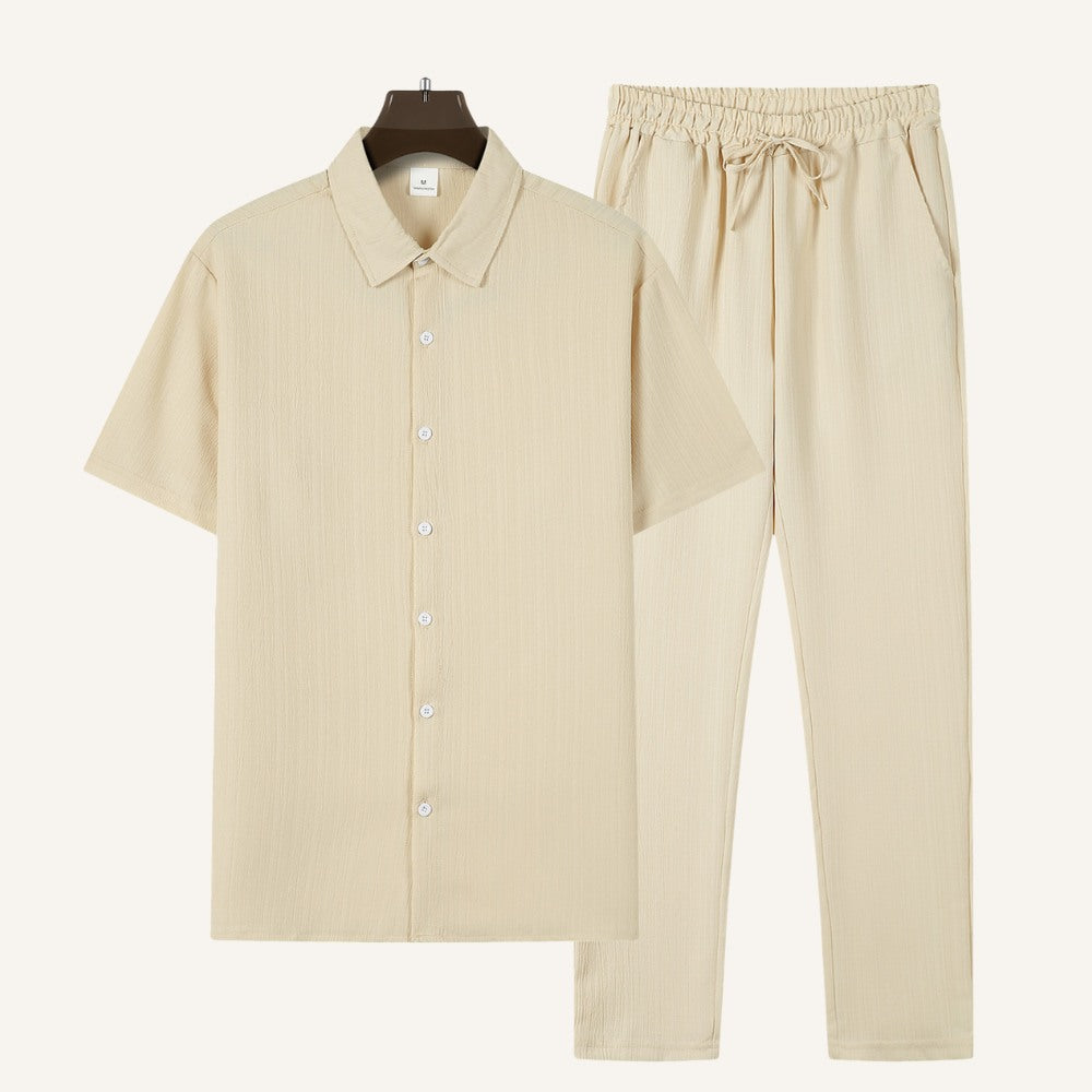 Conjunto de Camisa Texturizada y Pantalones Riviera Ease