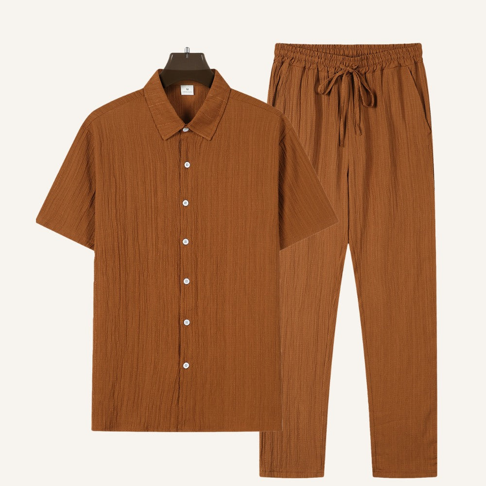 Conjunto de Camisa Texturizada y Pantalones Riviera Ease