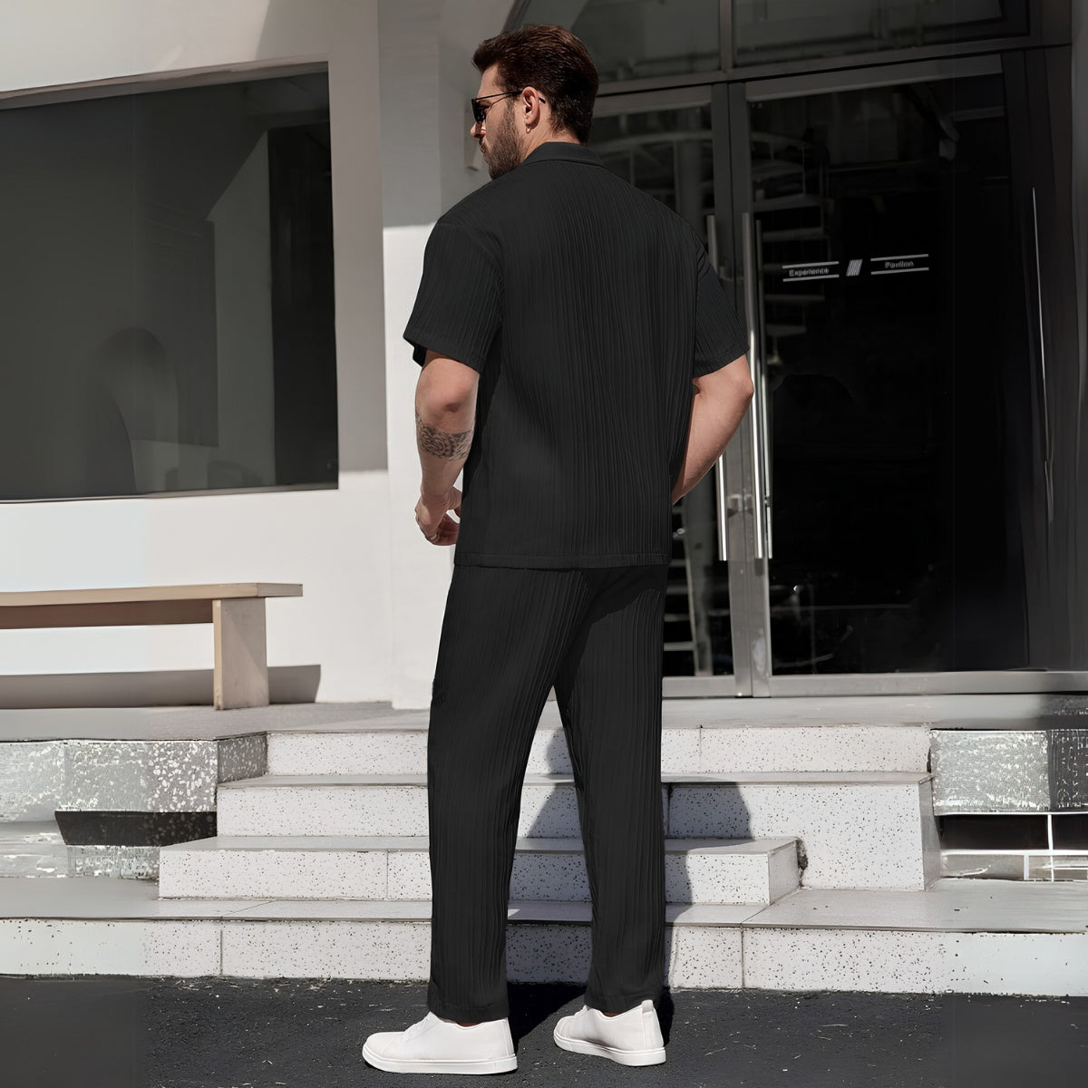 Conjunto de Camisa Texturizada y Pantalones Riviera Ease