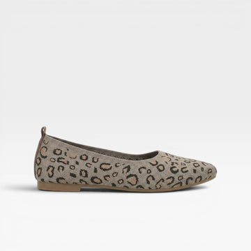 Bailarinas de Punto con Estampado de Leopardo para Mujeres – Zapatos Cómodos de Punta Afilada