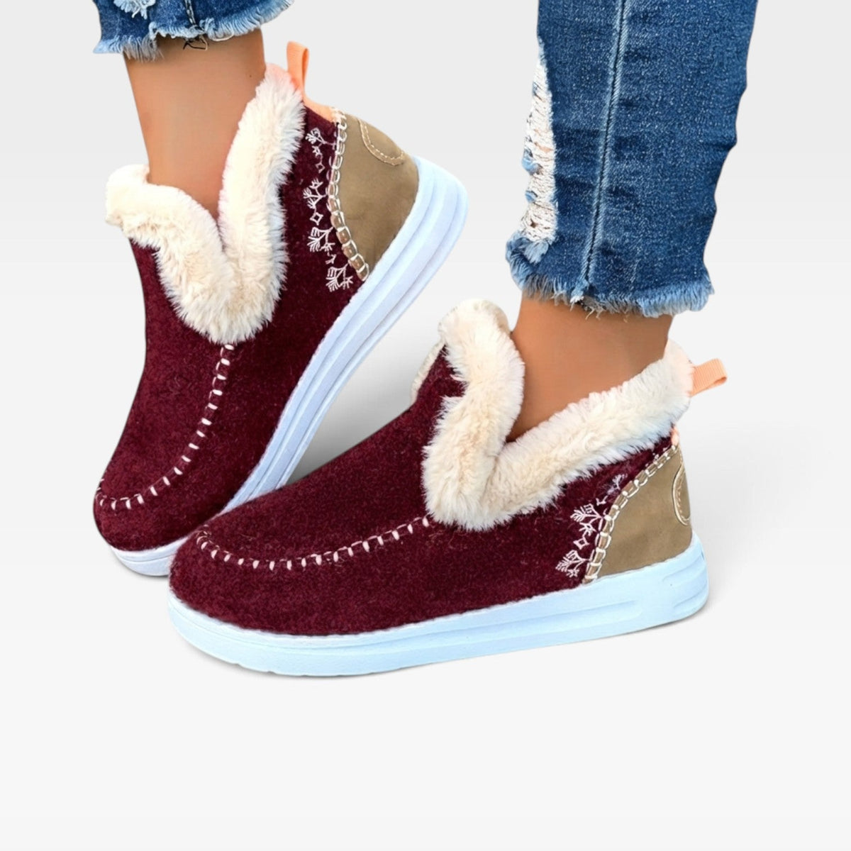 Botas de Tobillo Forradas de Forro Polar para Mujeres