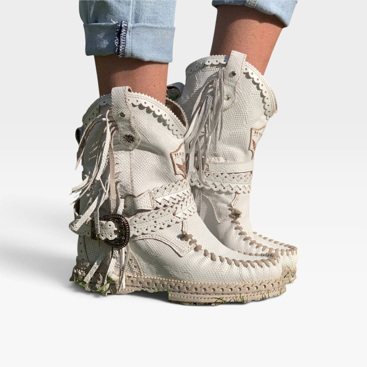 Botines de Ante con Flecos para Mujer