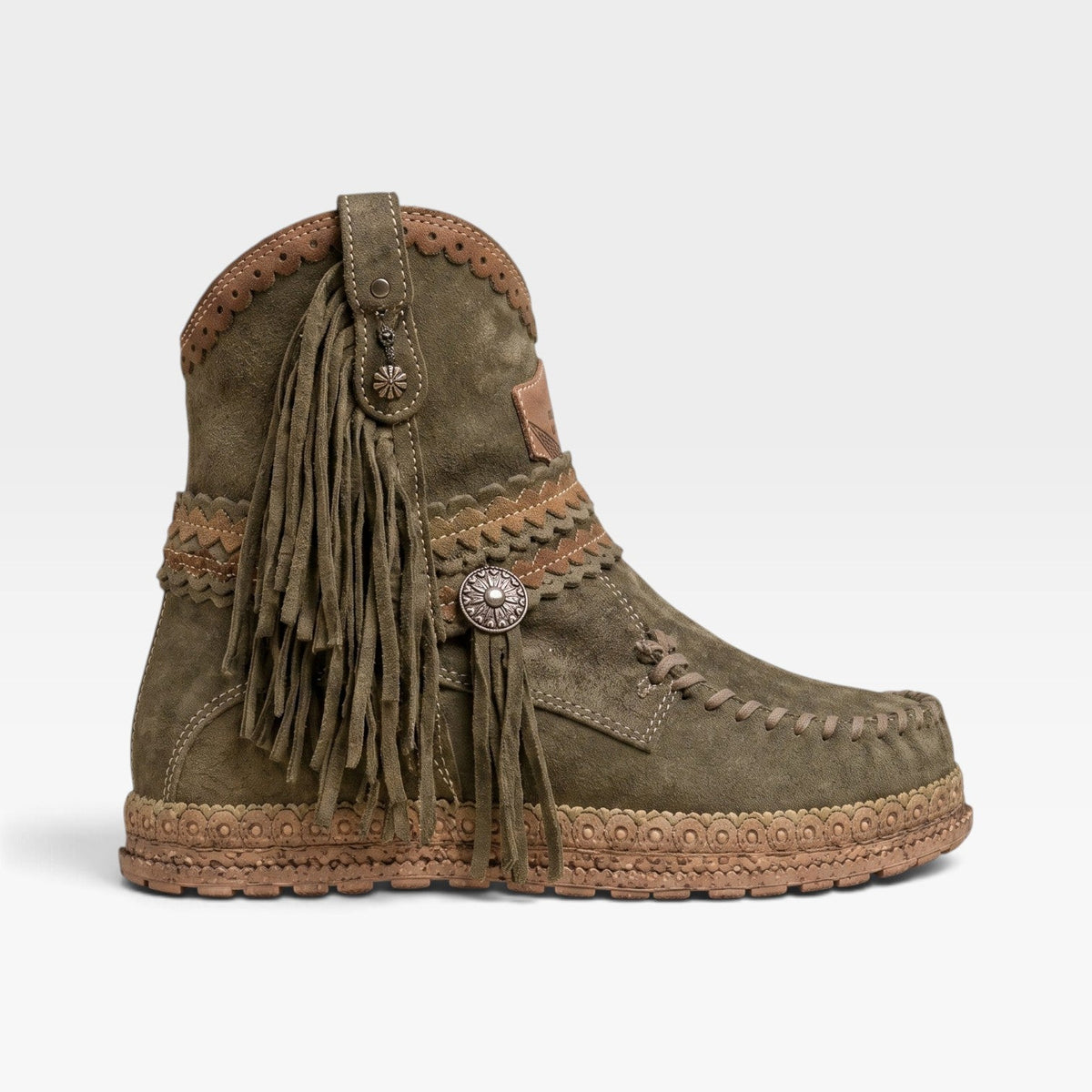 Botines de Ante con Flecos para Mujer
