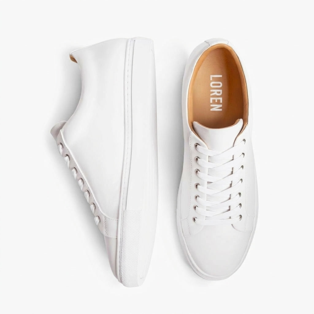 Zapatillas de Cuero Genuino para Hombre de Corte Bajo