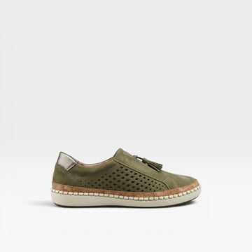 Zapatillas de Ante para Mujer – Zapatillas Cómodas de Uso Diario con Borlas Perforadas