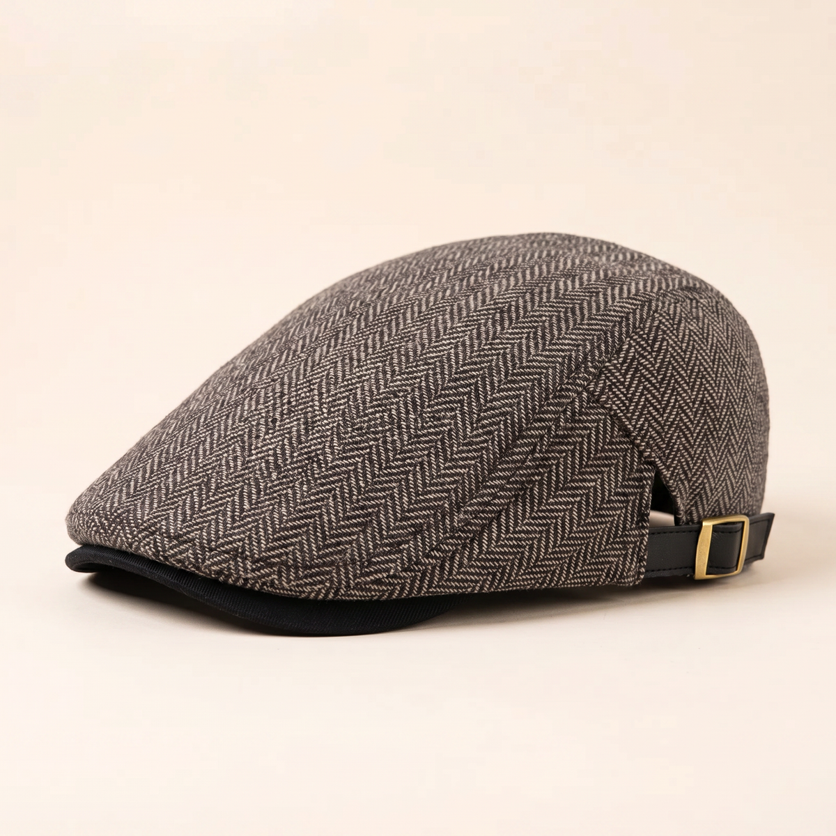Gorra de conductor de lana en espiga