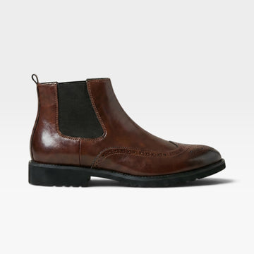 Botas Chelsea Brogue para Hombre – Botas Smart Casual con Punta de Ala
