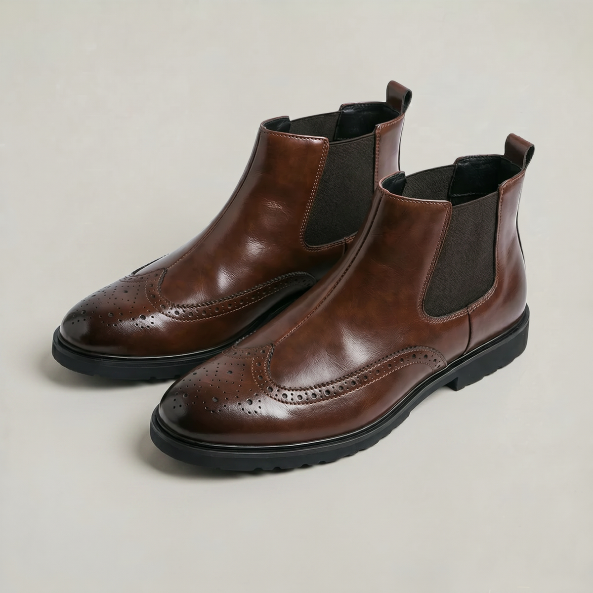 Botas Chelsea Brogue para Hombre – Botas Smart Casual con Punta de Ala