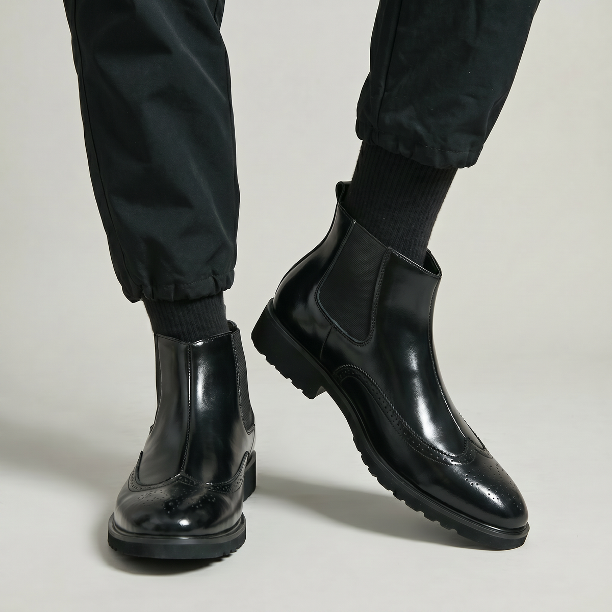 Botas Chelsea Brogue para Hombre – Botas Smart Casual con Punta de Ala
